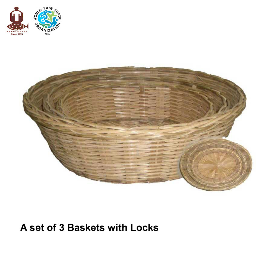 Basket with lock (A set of 3)